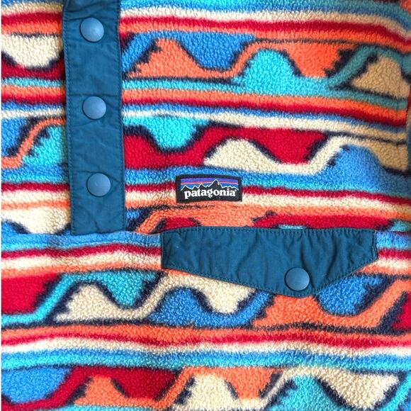Patagonia Synchilla Aztec1/4 Snap Pullover Fleece Unisex Kids Size XLARGE 14 - Picture 2 of 10